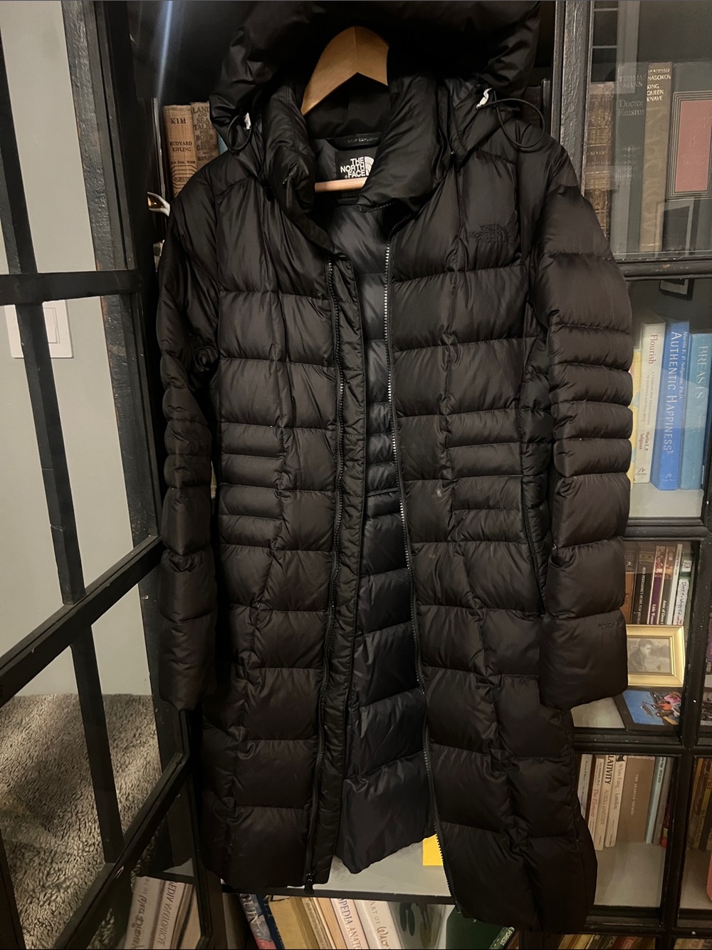 The North Face Women’s Black Long Puffer Coat with Hood